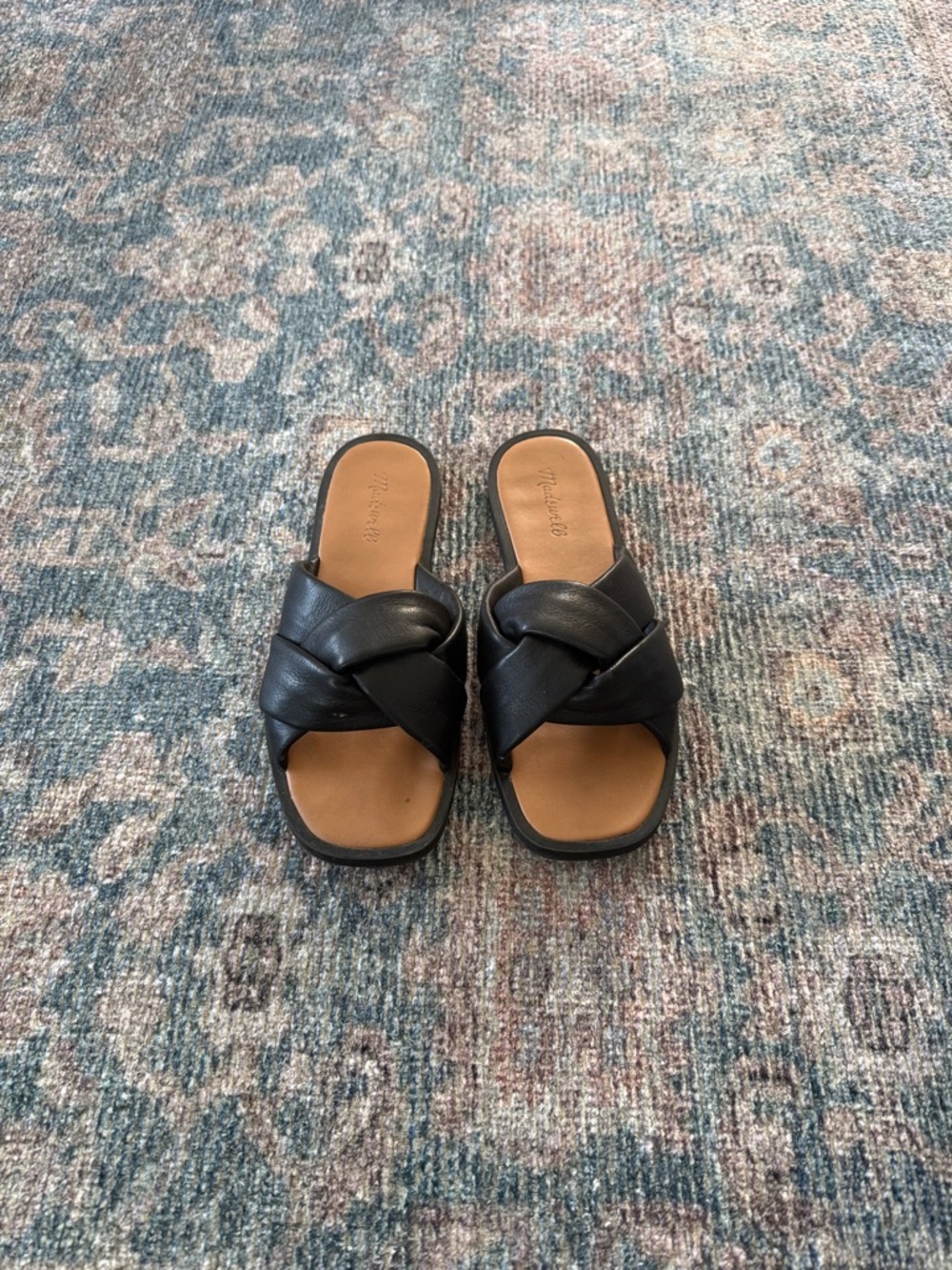 Madewell Black Knotted Slide Sandals - Women
